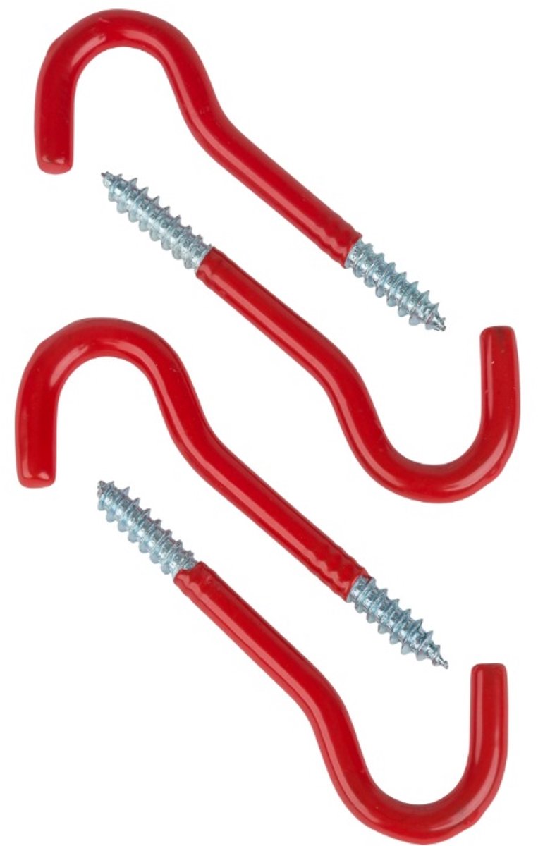 Han-Bar® 4 stuks Multifunctionele Schroefhaken – Metaal met Vinylcoating – 10 × 4,5 × 0,6 cm