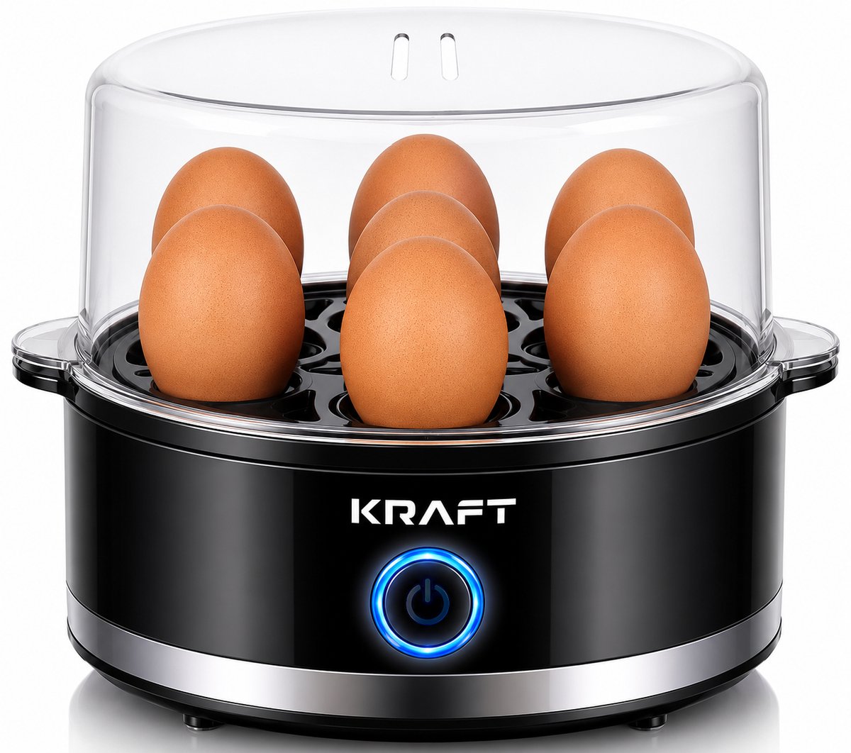KRAFT Eierkoker Zwart - 7 Eieren - Elektrisch Eieren Koken