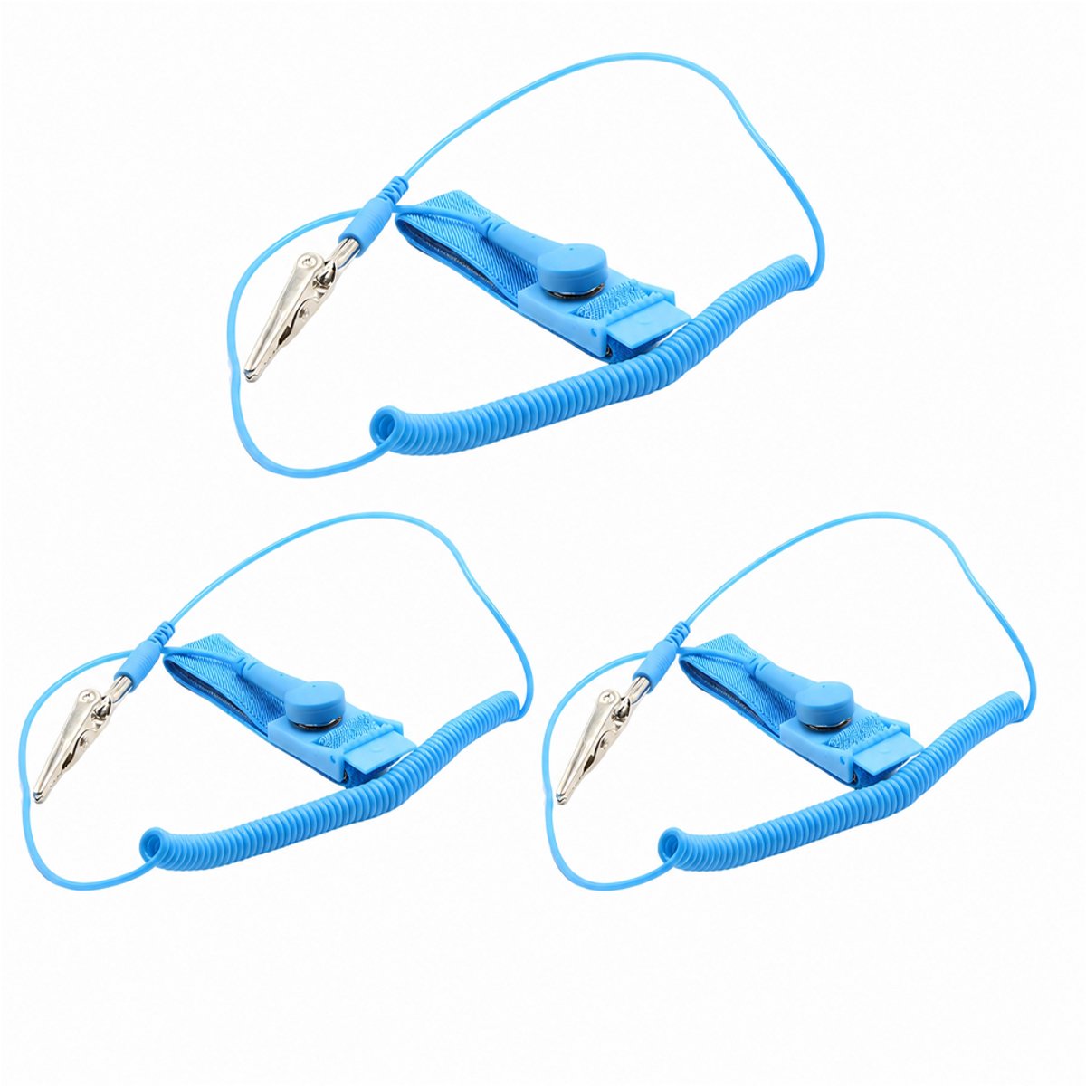 OUYLAF antistatische armband - 3 stuks - antistatisch armband - Antistatische armband - Statische ontlading - Extra lange kabel 1.8m - ESD