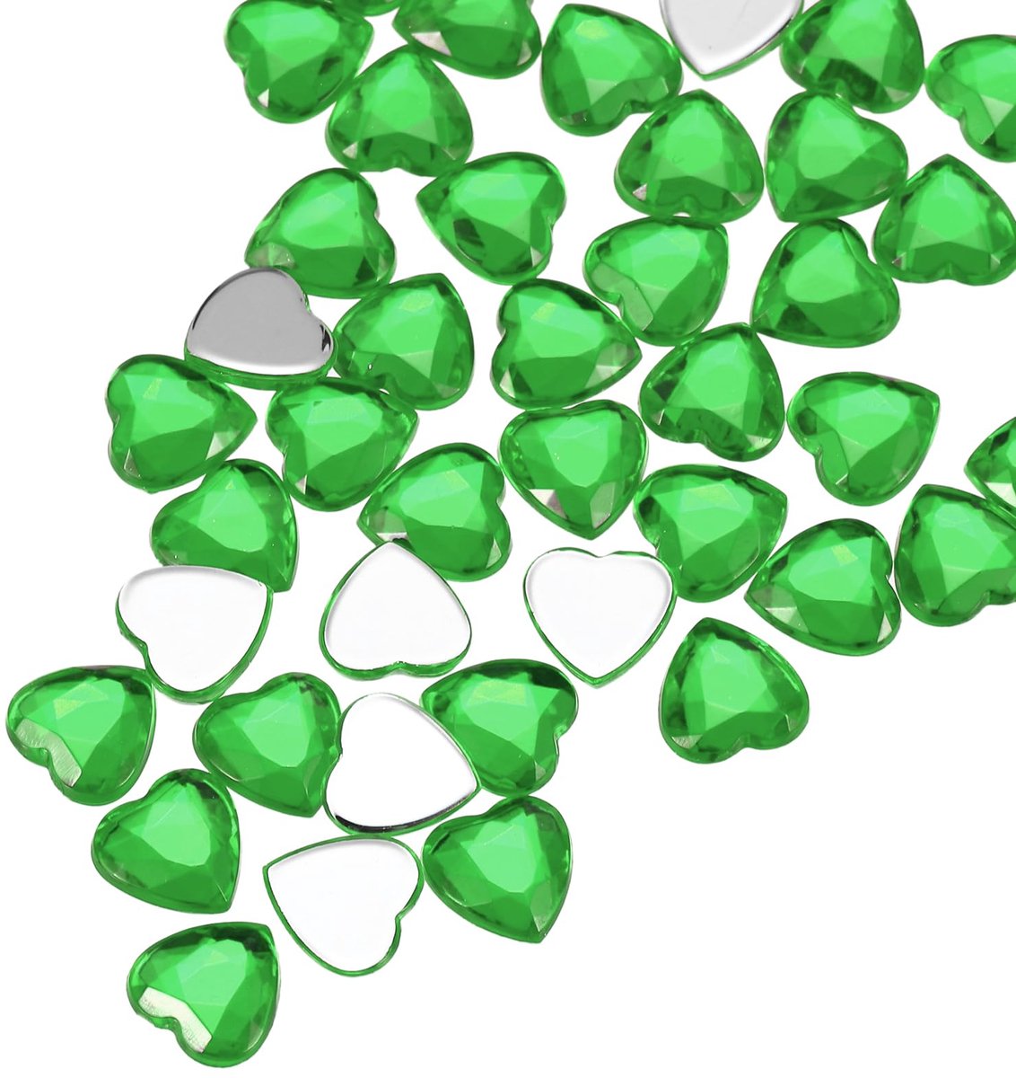 Strasssteentjes 8 mm platte achterkant kunststof glitterstenen voor knutselwerk kralen gezichtsbeschildering kostuumsieraden maken, diepgroen