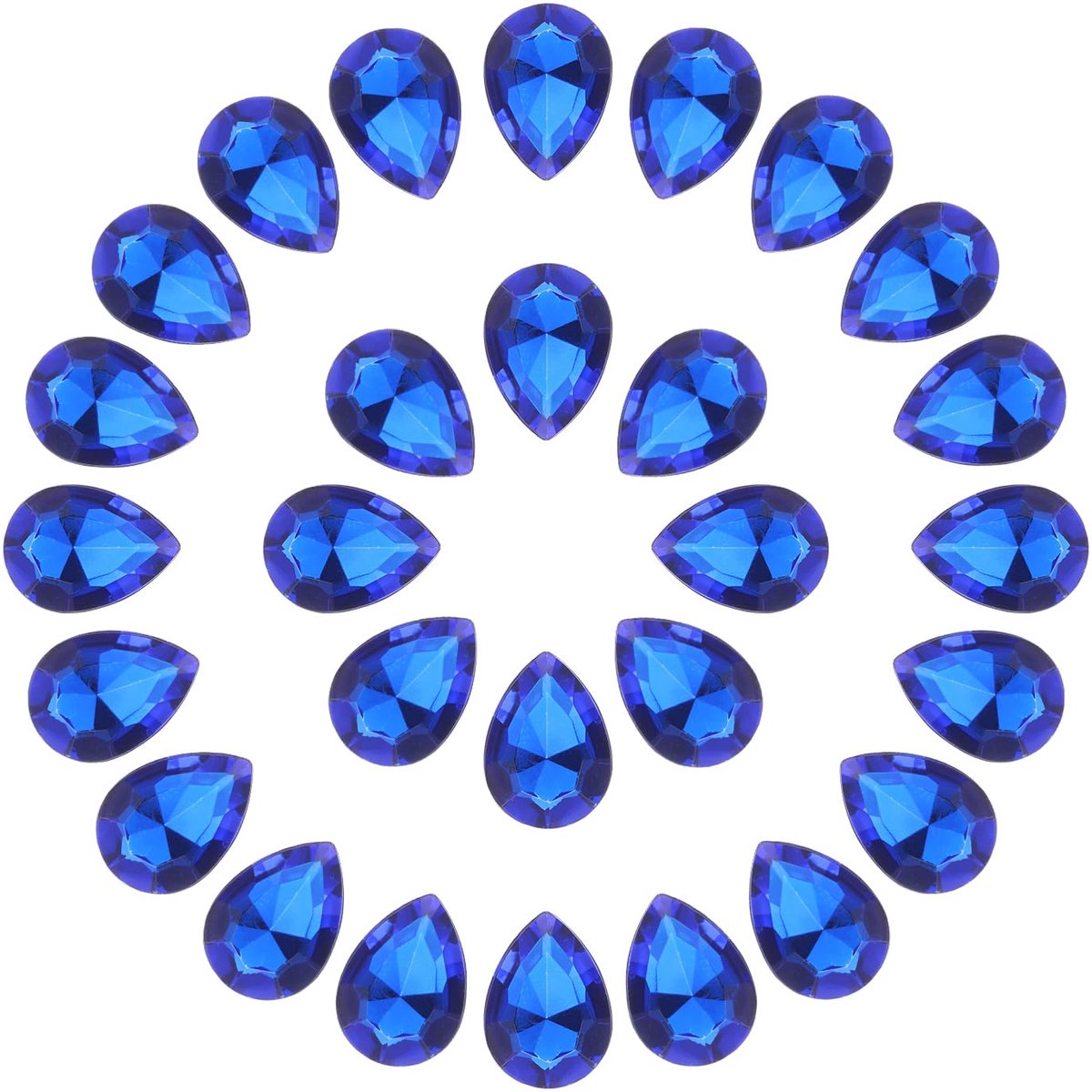 Strass-steentjes van acryl met achterste punten voor het maken van sieraden maken kostuum kristal handwerk decoratie, diepblauw