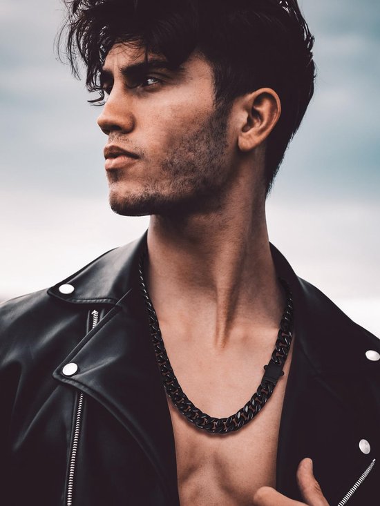 Halsketting voor heren, roestvrij staal, 5 mm breed, zilver/goud/zwarte ketting voor heren, selecteerbaar, 45 tot 76 cm lang, modesieraad, hiphop-ketting accessoires voor mannen en jongens — afbeelding 2
