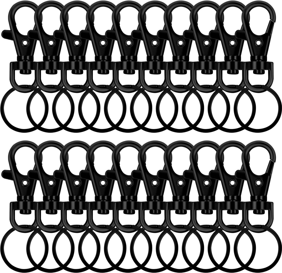 Springringen, zilveren sieraden, haken, karabijnsluitingen voor halskettingen, armbanden, hangers, enkelkettingen, sieraden maken, 20 klemmen + 20 haken