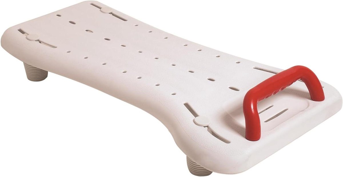 Badplank - Douchezitje - Veilig douchen - Inclusief handgreep - 73 cm - Wit