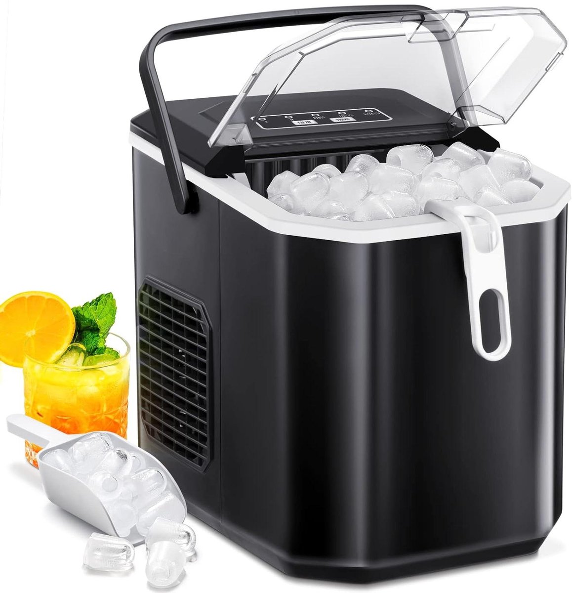 IJsmachine - IJsblokjesmaker - Snelle IJsblokjes - Zelfreinigend - 11.8kg per dag - Zilver