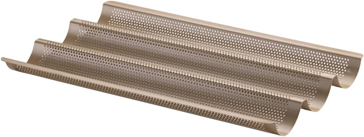3-delige Perforated Baguette Bakvorm voor Krokante Broodjes - Anti-aanbaklaag