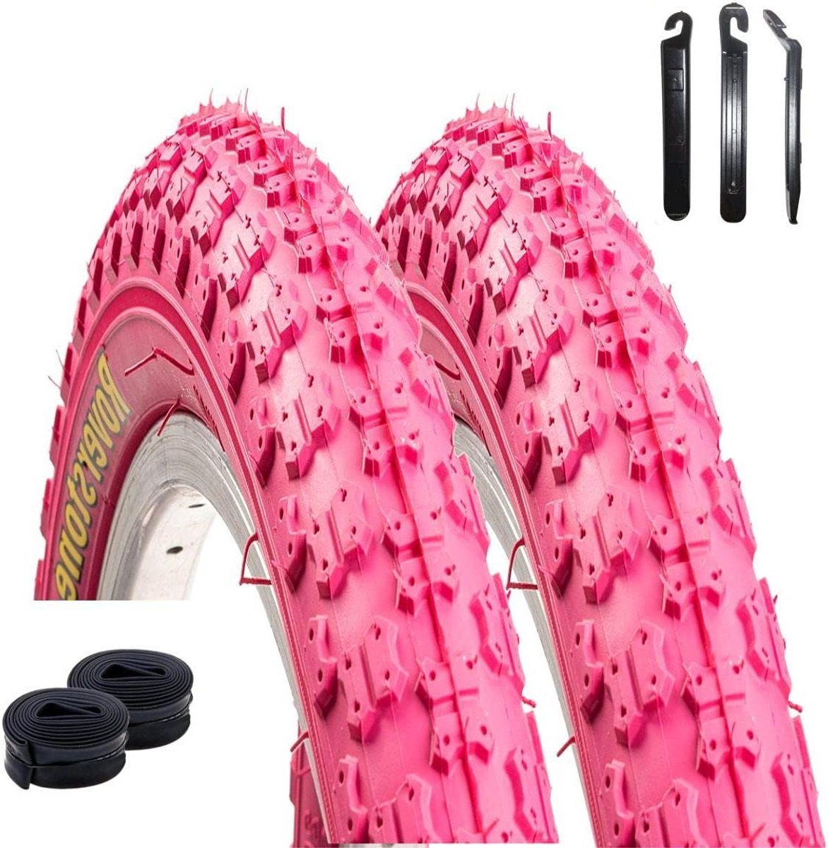 Fietsbanden Set - Reservebanden Wielen - Fiets Onderhoud - Inclusief Binnenbanden - 20 Inch - Roze