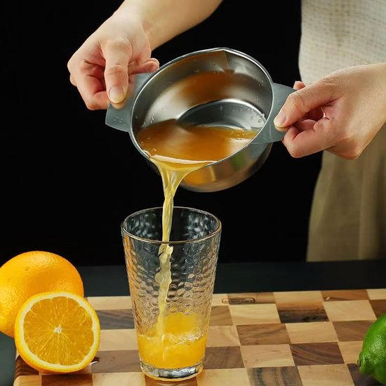 Citruspers met reservoir, Food Grade 304 roestvrij staal, handmatige roestvrijstalen sinaasappelpers, robuust, hand citruspers, handmatige fruitpers, handmatige citruspers voor citroenen van Merkloos — afbeelding 3