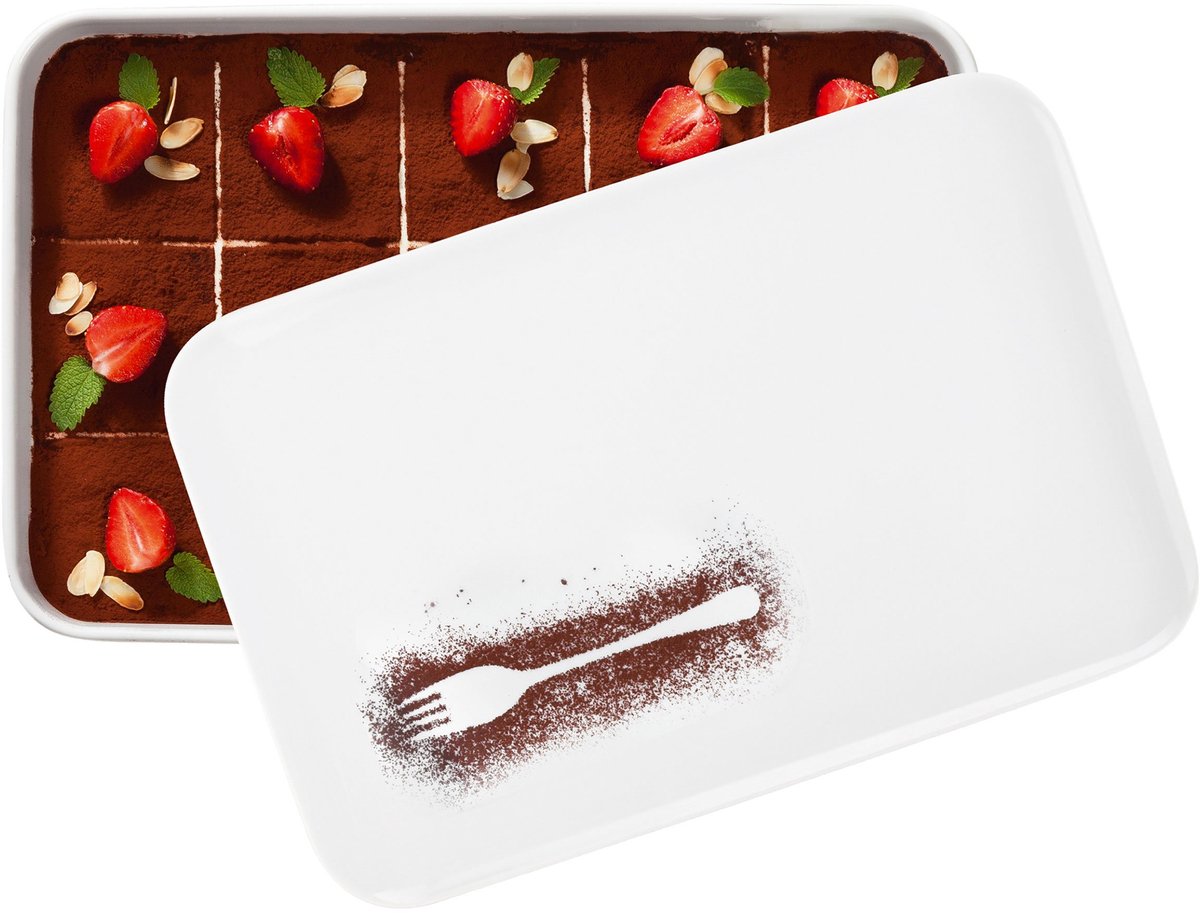Weiden ovenschotel met deksel "No Limits", hard porselein, wit