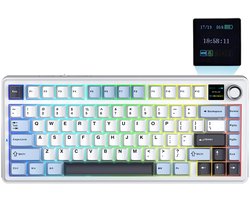 AULA F75 MAX - Draadloos Mechanisch Toetsenbord Met TFT-Scherm En Draaiknop - Gamingtoetsenbord Met Pakking In 75%-Layou