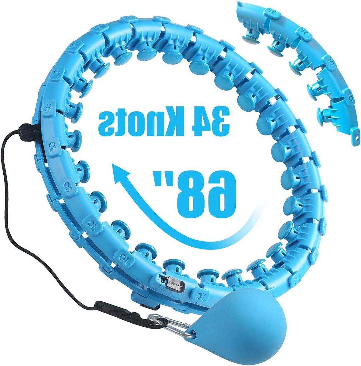 Fitness Hoepel - Smart Hula Hoop - Buikvet Verbranden - Verstelbare Maat - 160 cm - Blauw