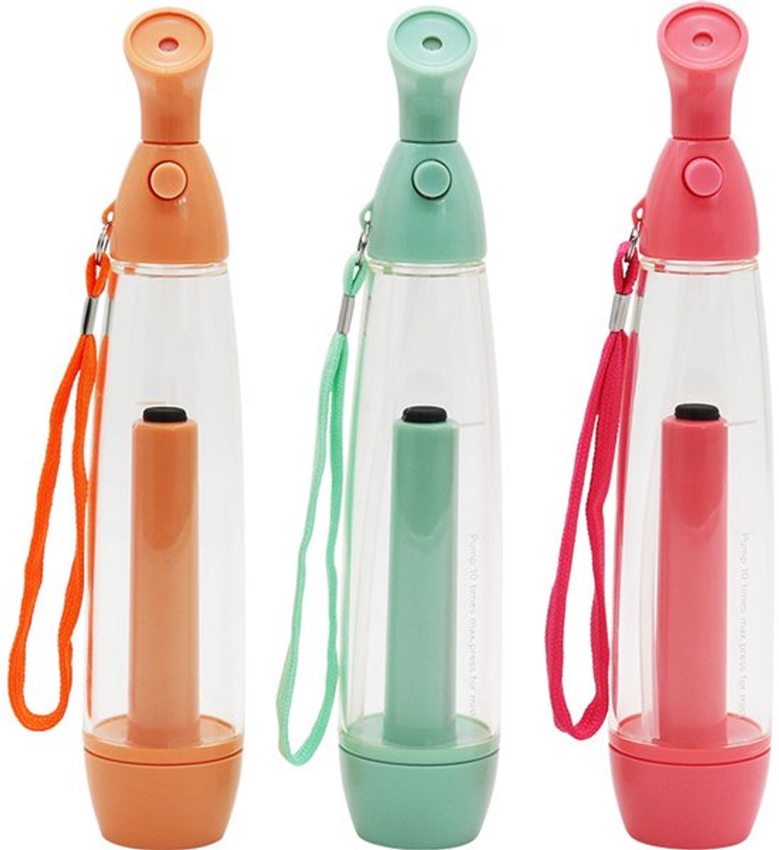 Sprayflesjesset - 3-delige set - Draagbare hydraterende gezichtsstoomreiniger, kleine handbevochtiger met sprayfunctie | Compacte gezichtsbevochtiger, handmatig vernevelend huidverzorgingsapparaat, gezichtsverzorging voor op reis