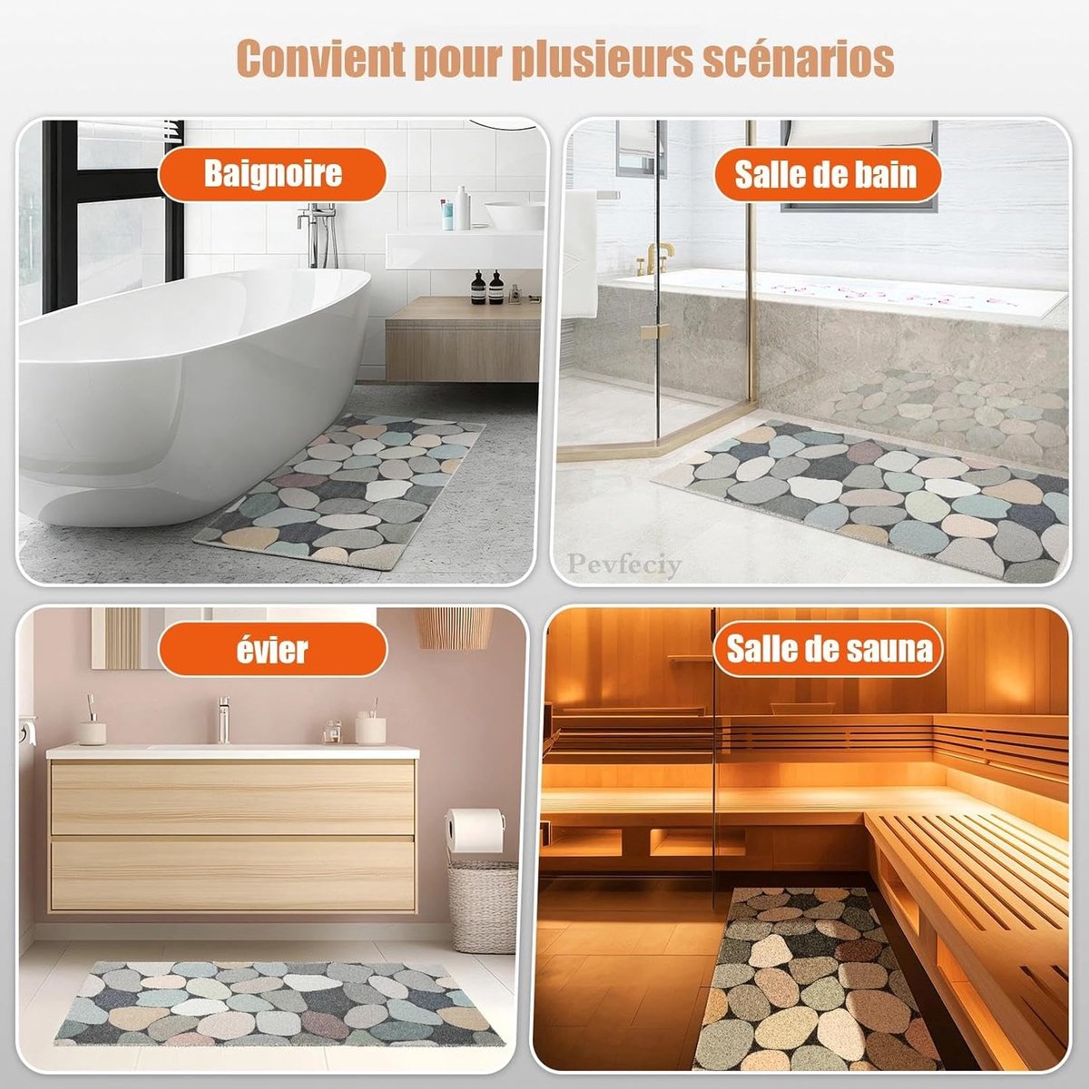 Douchemat, Moderne Stijl, Zacht, Comfortabel, PVC Anti-slip Douchemat Met Afvoergaten, Hoge Waterdoorlatendheid, Geschikt Voor Natte Ruimtes, Kleur B, 80 x 120 cm