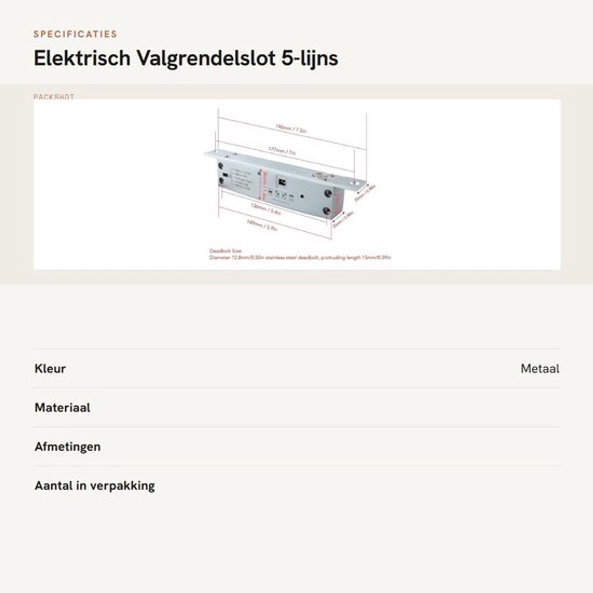 Dailygoody - Elektrisch Valgrendelslot - 5-lijns Grendelslot