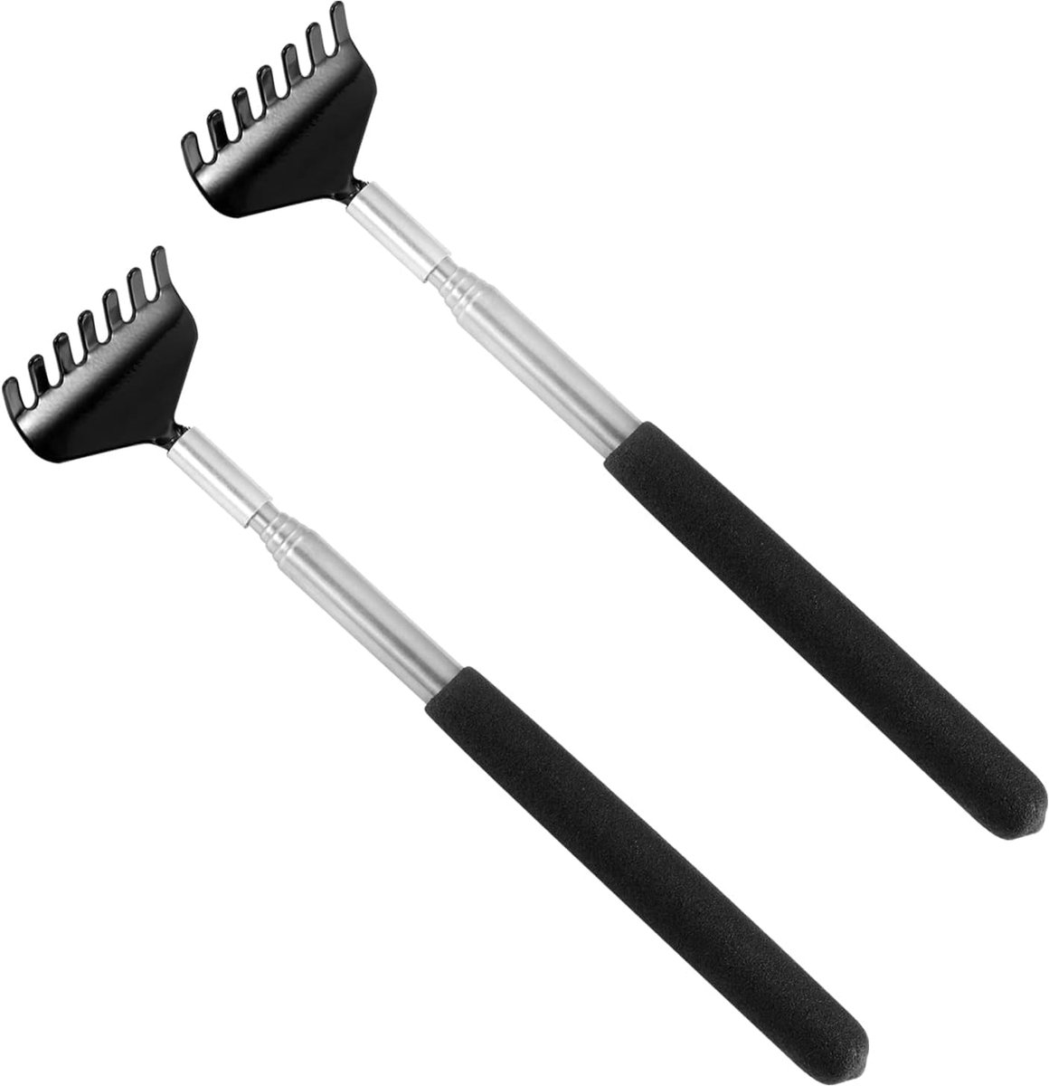 2 stuks rugkrabbers, roestvrij staal, telescopische rugkrassen, draagbare rugkrabber, van 20 cm tot 68 cm