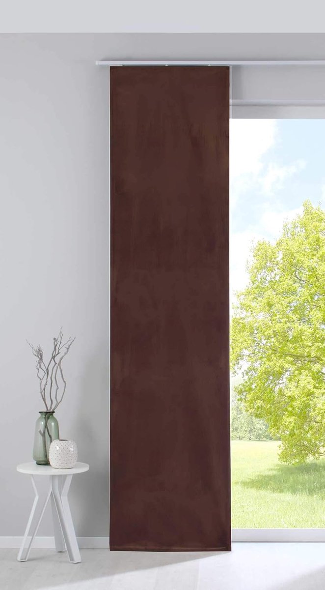 Verduisterend paneelgordijn schuifgordijn »Milano« fluweel ondoorzichtig Blackout paneelwagen verzwaarde stang taupe HxB 245x60 cm, 203571