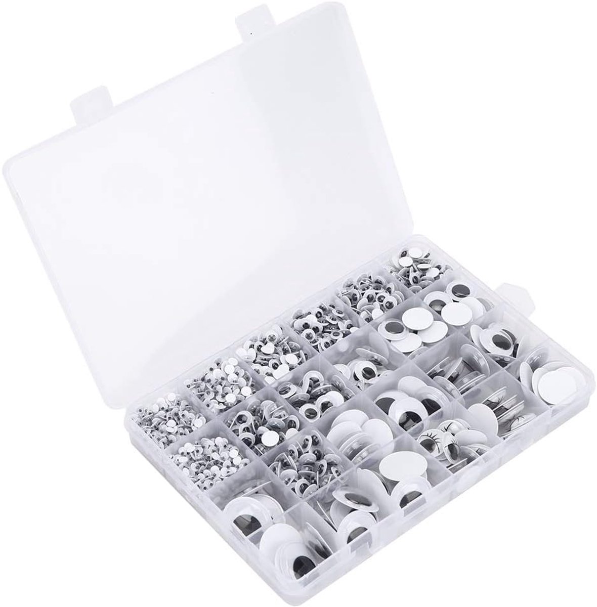 Googly Eyes Speelgoed, 1298 Stuks Doe-Het-Zelf Zelfklevend Beweegbaar Zwart Wit Kleine Plastic Wiggle Stickers Ogen Decoraties Voor School Doe-Het-Zelf Ambachten Ornamenten