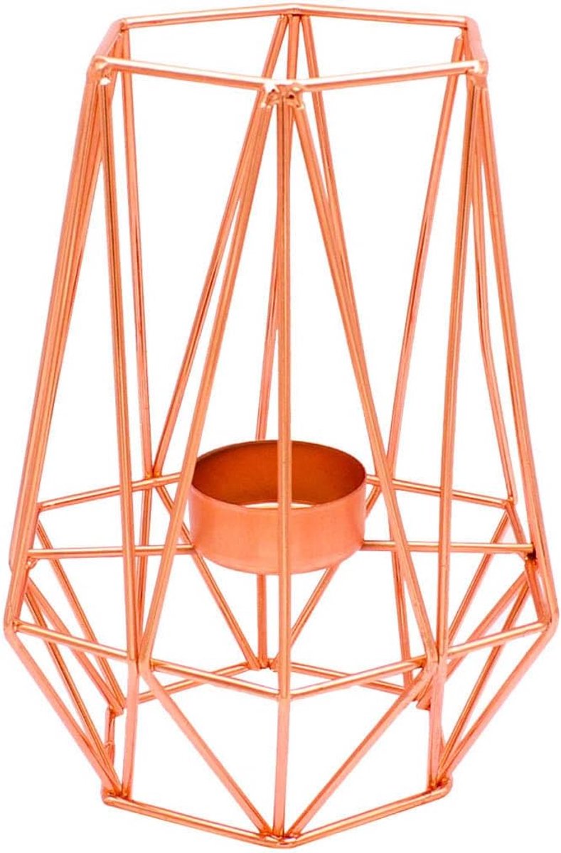 Light Kandelaar, gouden kandelaar van smeedijzer, roségoud, Europese romantische kaarsbeker, tafeldecoratie