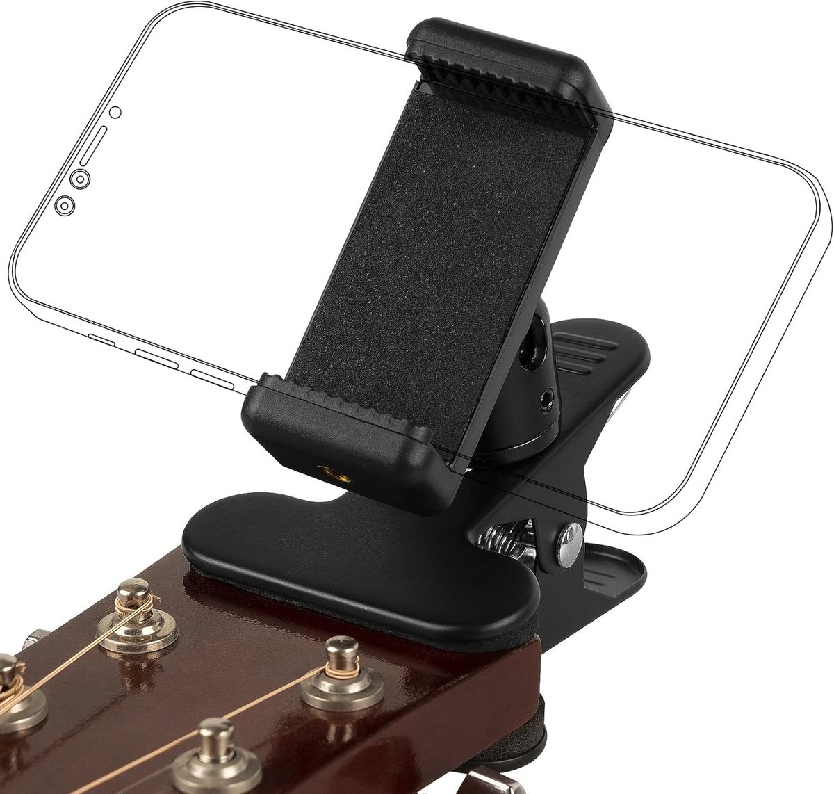 Guitar en Bass Hoofdtelefoonhouder voor Live-uitzendingen - Clip voor Smartphones en Tablets