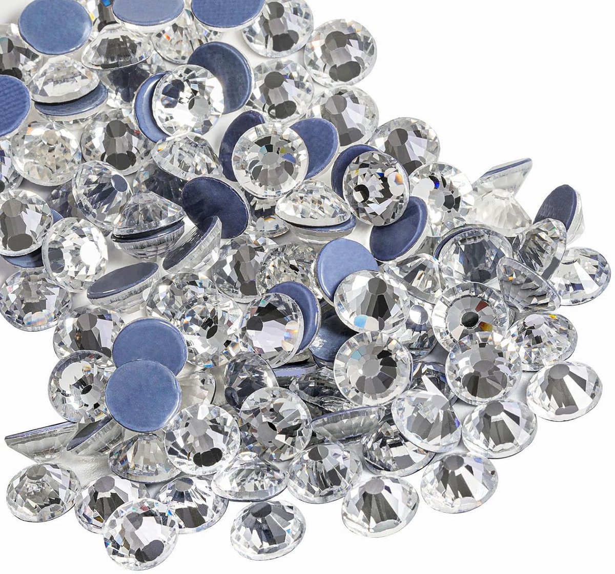 Strassteentjes, hitteefix strass-steentjes om te knutselen, hotfix kristallen ronde edelstenen, helder, SS16, 3.8-4.0mm