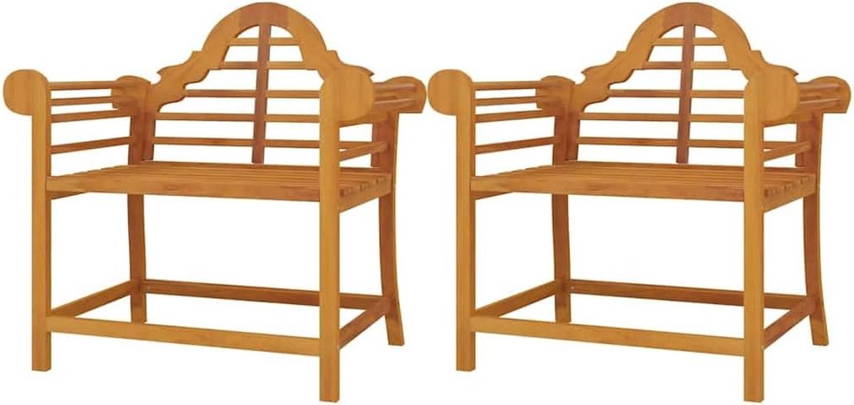 Tuinstoelen Massief Teakhout - Buitenstoel Terrasstoel - Buiten Ontspannen - Duurzaam Weerbestendig Hout - 91x62x94 cm - Bruin