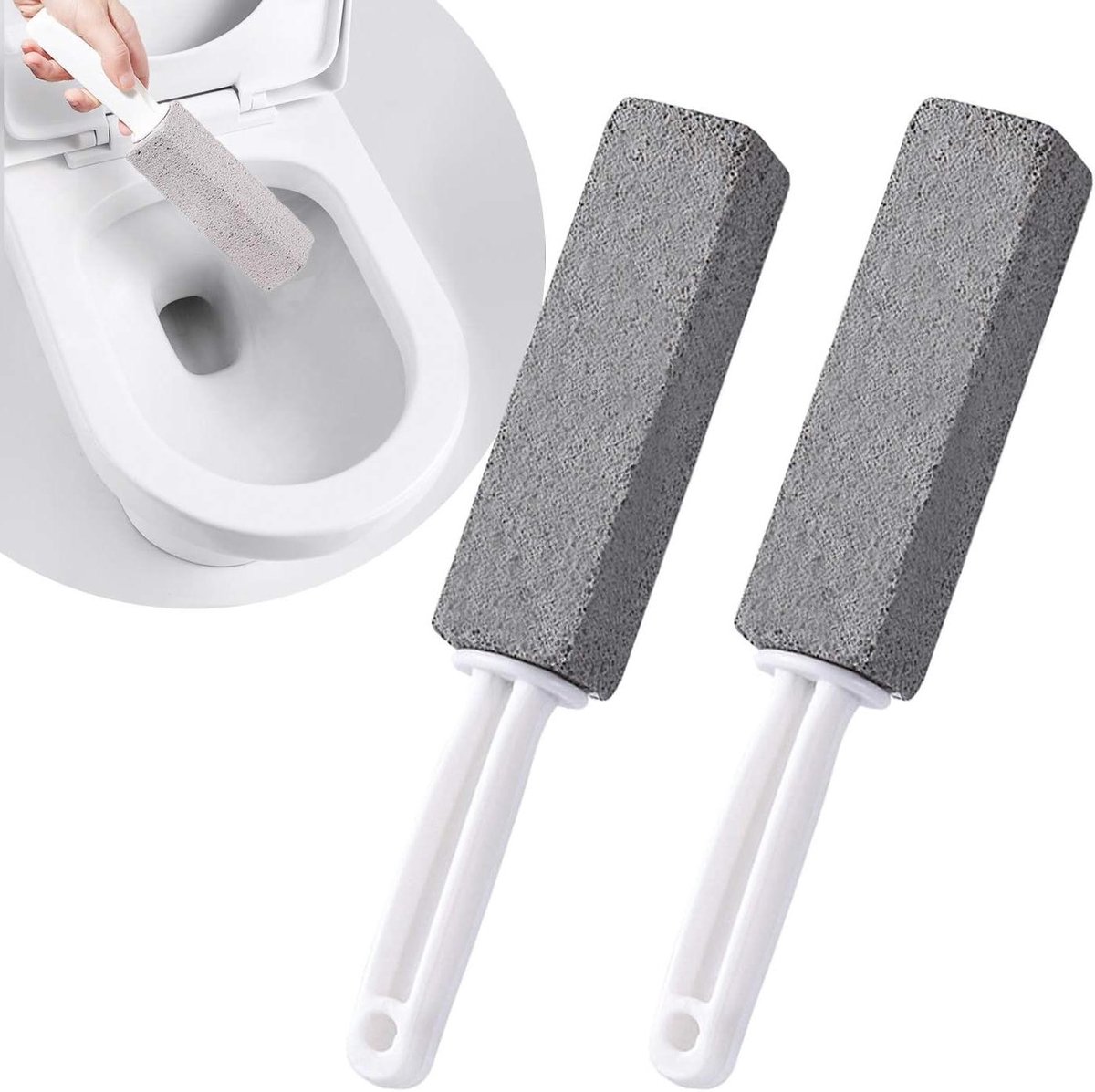 Puinsteen Reiniger - Schuursteen Toilet - Toilet Schoonmaken - Natuurlijke Schuursteen - 2 stuks - Grijs