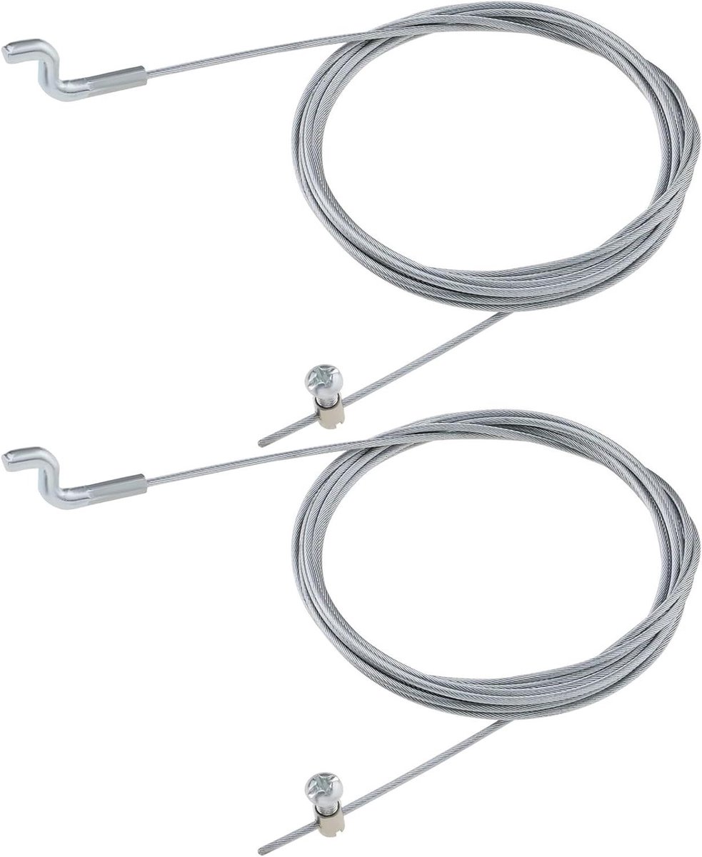 Gaskabel 2-delig - Motorremkabel Flexibele kabel - Grasmaaier Reparatie - Z-haak eindfittingen - 2000 mm - Zilver