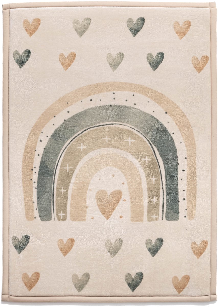 Speelkleed - Pluffy Heart crème/multi 150x200 cm