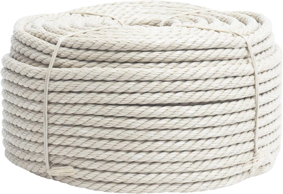 Beige Touw - Bevestigingstouw Polypropyleen - Touw Vastzetten - UV Behandeld - 100 meter Ø 12 mm - Beige