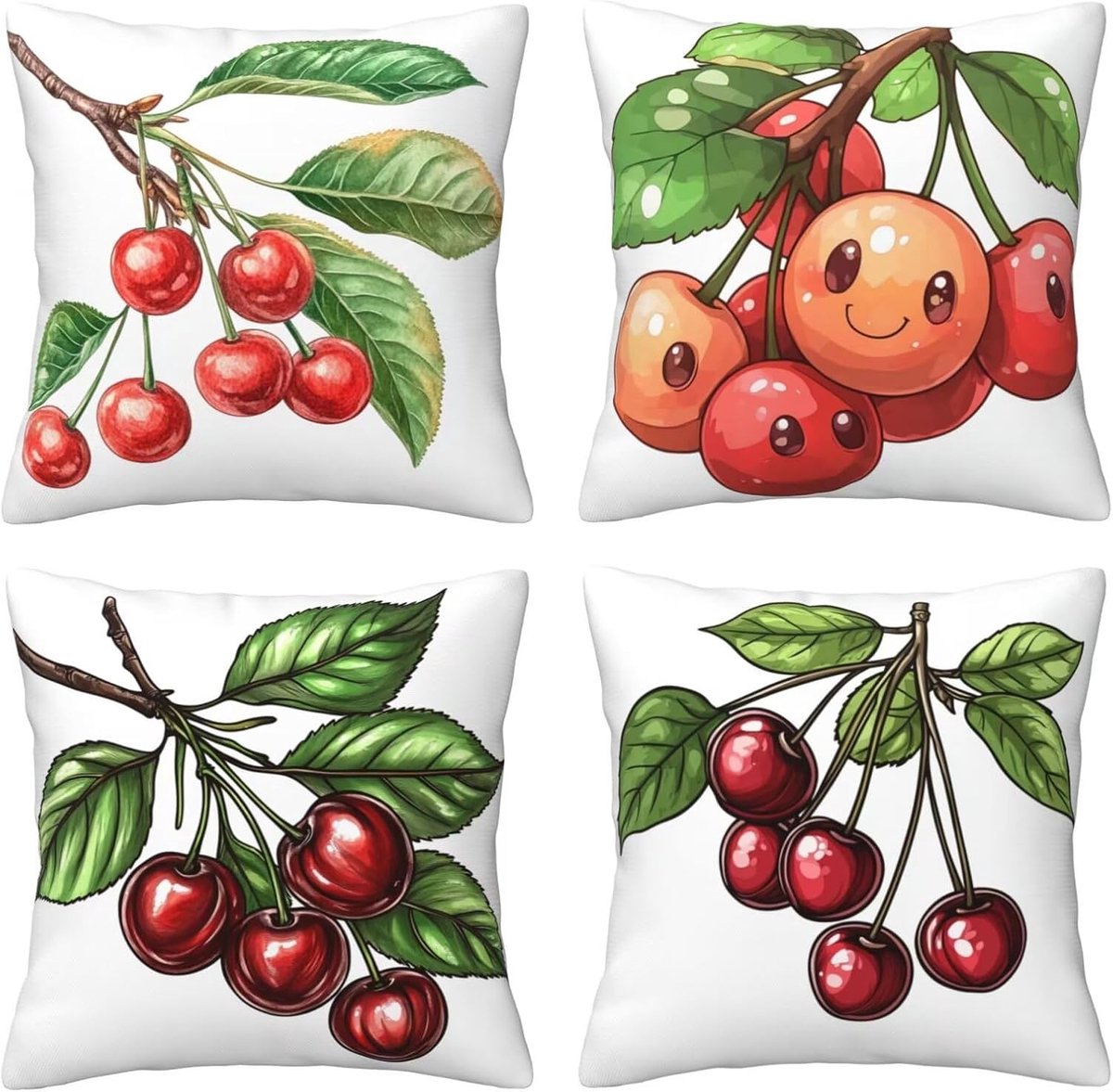 Kussenslopen, 65 x 65 cm, kersenrood, 4 stuks, vierkant, fluweel, zacht en ademend, decoratieve kussenhoes met verborgen ritssluiting, voor slaapkamer en woonkamer, bank, E2630