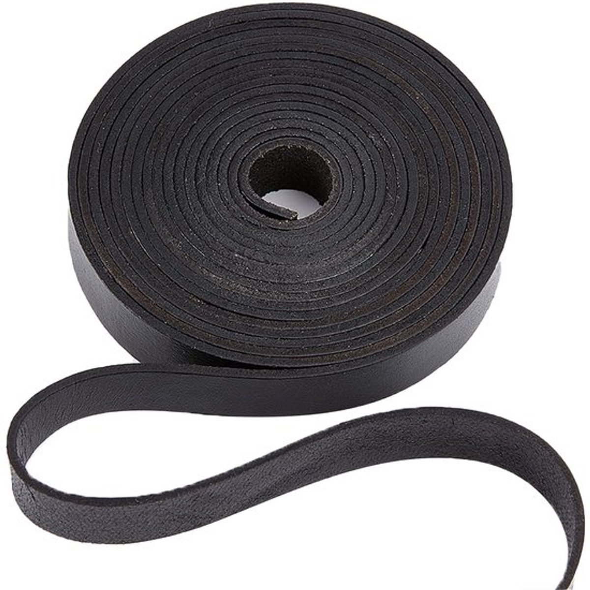 Store_7 - Echt lederen touw - Plat koord - 3 meter lange zwarte