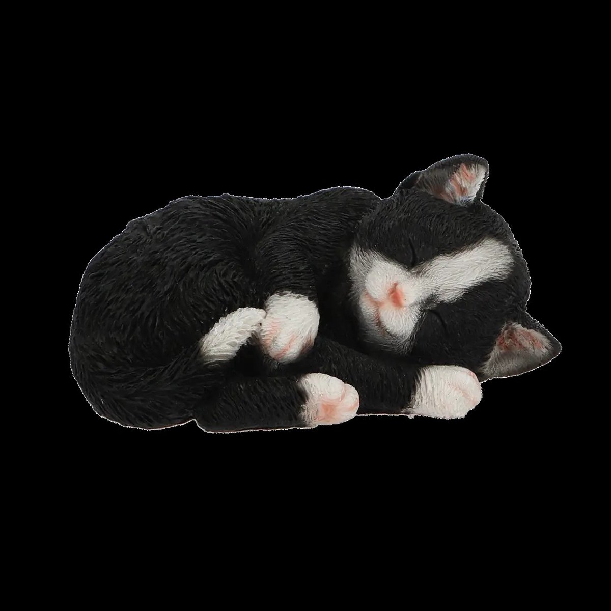 Slapende poes,geschikt voor binnen en buiten,zwart/wit