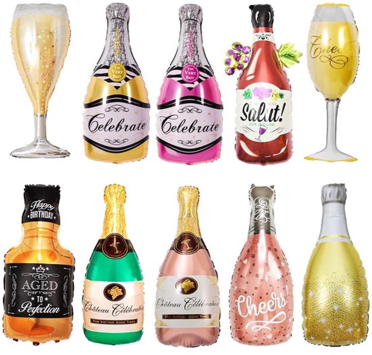 SPHProducts - Ballonnen wijnflessen - Folieballonnen champagne