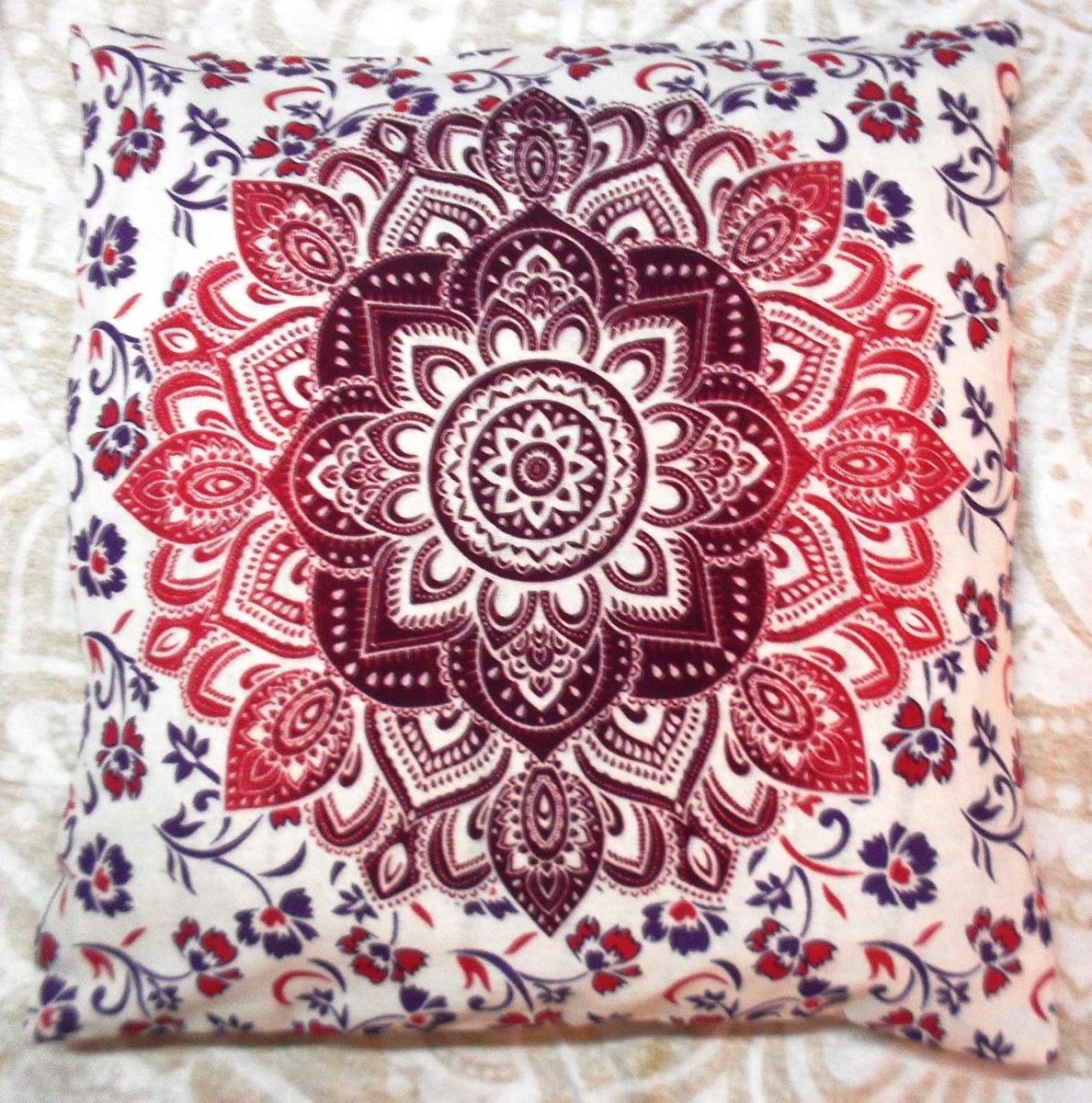 Vierkante kussensloop, Indiase poef, kussensloop, pompon buiten, boho kussenslopen, huisdierbeddengoed, woonkamer, decoratieve kussenslopen (20)