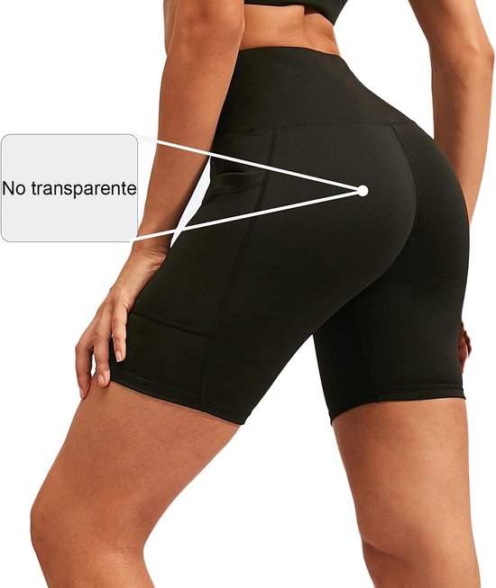 Korte legging voor dames, sportlegging, korte zomerbroek, yogabroek, hoge taille, hardloopbroek met zakken, shorts voor gym, training, fitness, joggen, hardlopen, biker — afbeelding 2