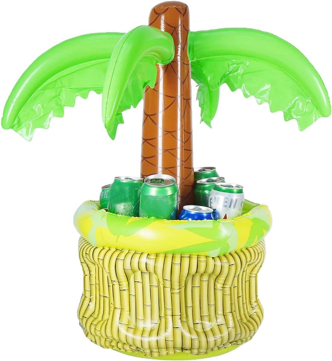 emmer met kokospalm van pvc, 68 cm hoog, diameter 40 cm, opblaasbare handpalm voor feestjes, barbecues, tuin, strand of evenementen, perfect voor het bewaren van dranken en decoratie