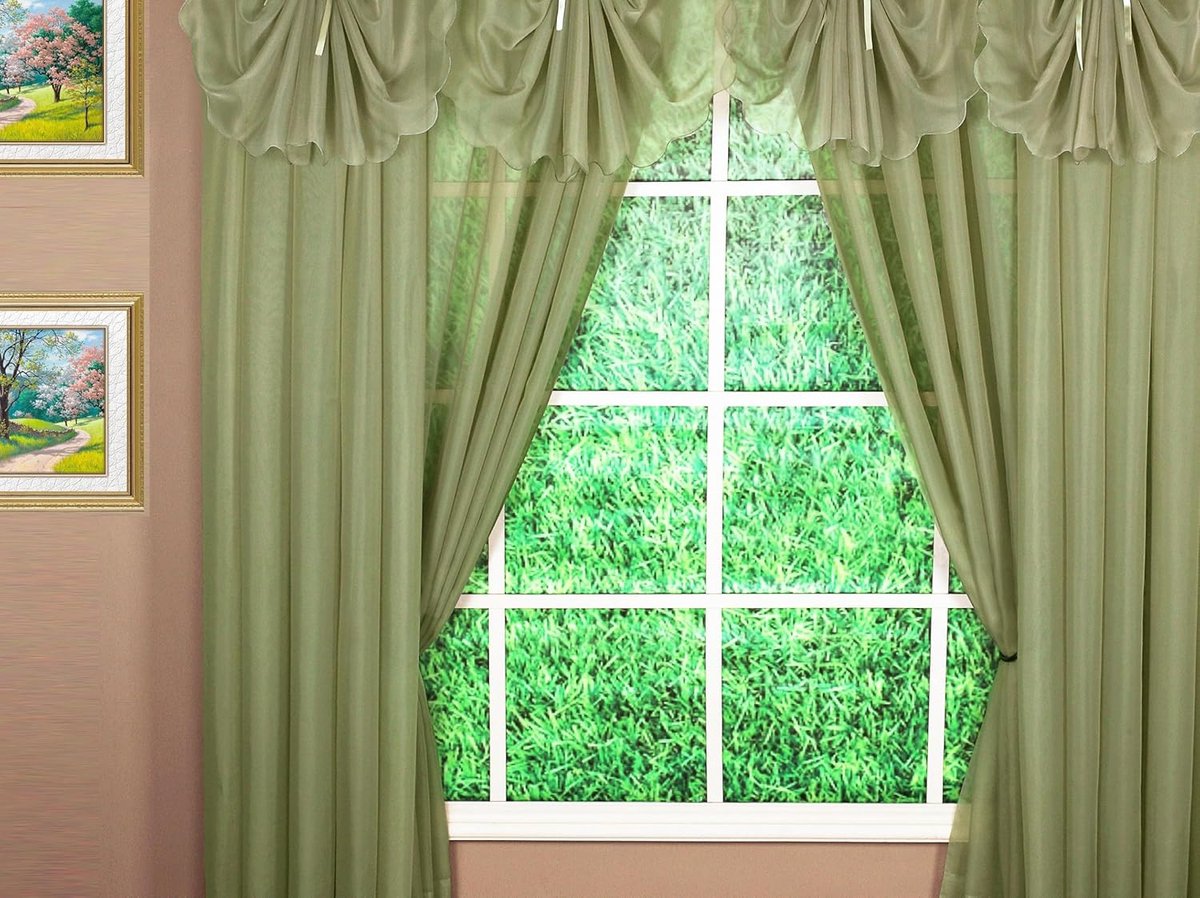 Curtain Emelia Original Voile Panel 84", Stoffig blad, 60" B x 84" L