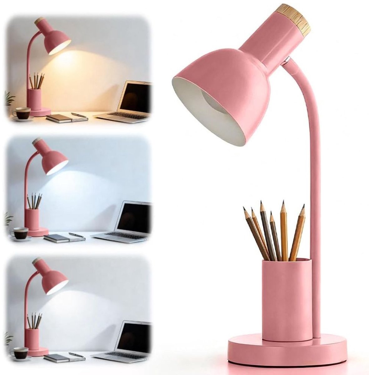 CRLYN® Bureaulamp Kinderkamer - Bureaulamp Roze - Tafellamp Kinderkamer - Roze