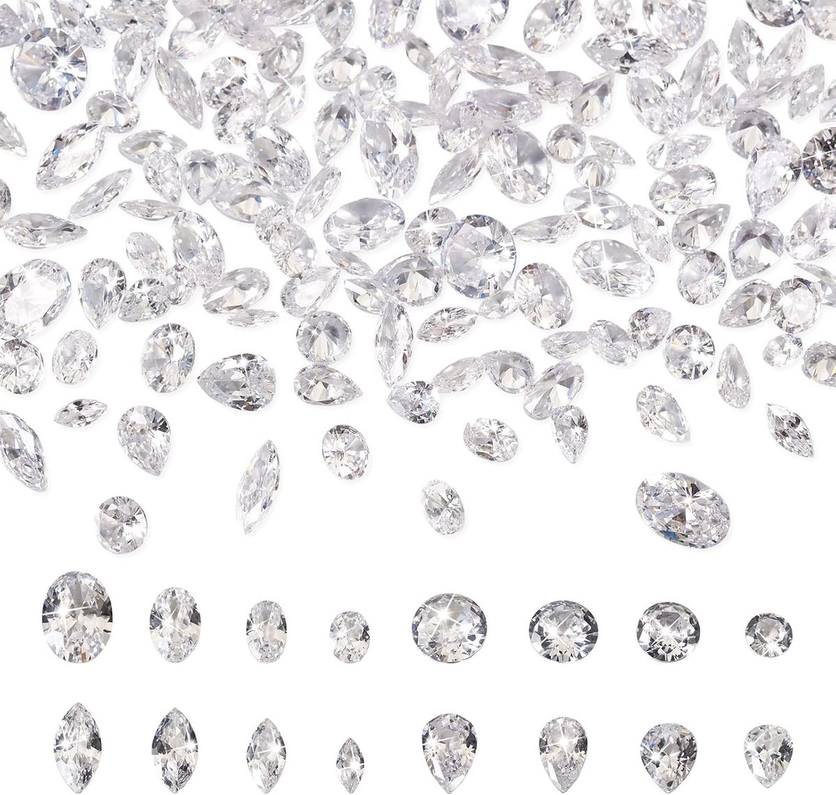 320 stuks kubieke zirkonia steen traan diamant paard oogvorm losse CZ stenen facet geslepen cabochons edelstenen kralen voor sieraden maken
