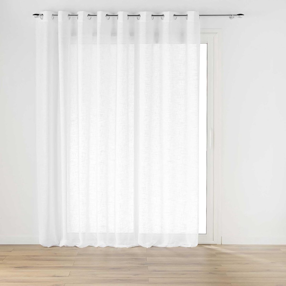 douceur d'intérieur, Gordijn met oogjes (300 x 240 cm) Haltona wit, linneneffect