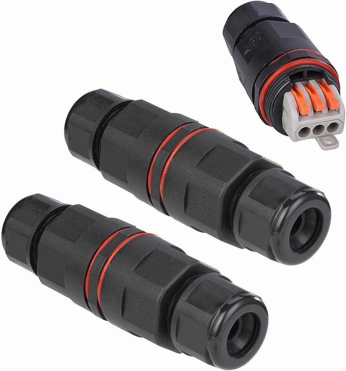 Waterdichte Kabelconnectoren - Aansluitdozen - Buitenverlichting Installatie - IP68 Waterdicht - 2 Stuks - Zwart