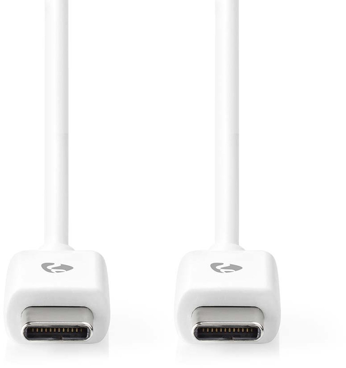 Nedis USB-Kabel - USB 2.0 - USB-C Male - USB-C Male - 60 W - 480 Mbps - Vernikkeld - 3.00 m - Rond - PVC - Wit - Doos