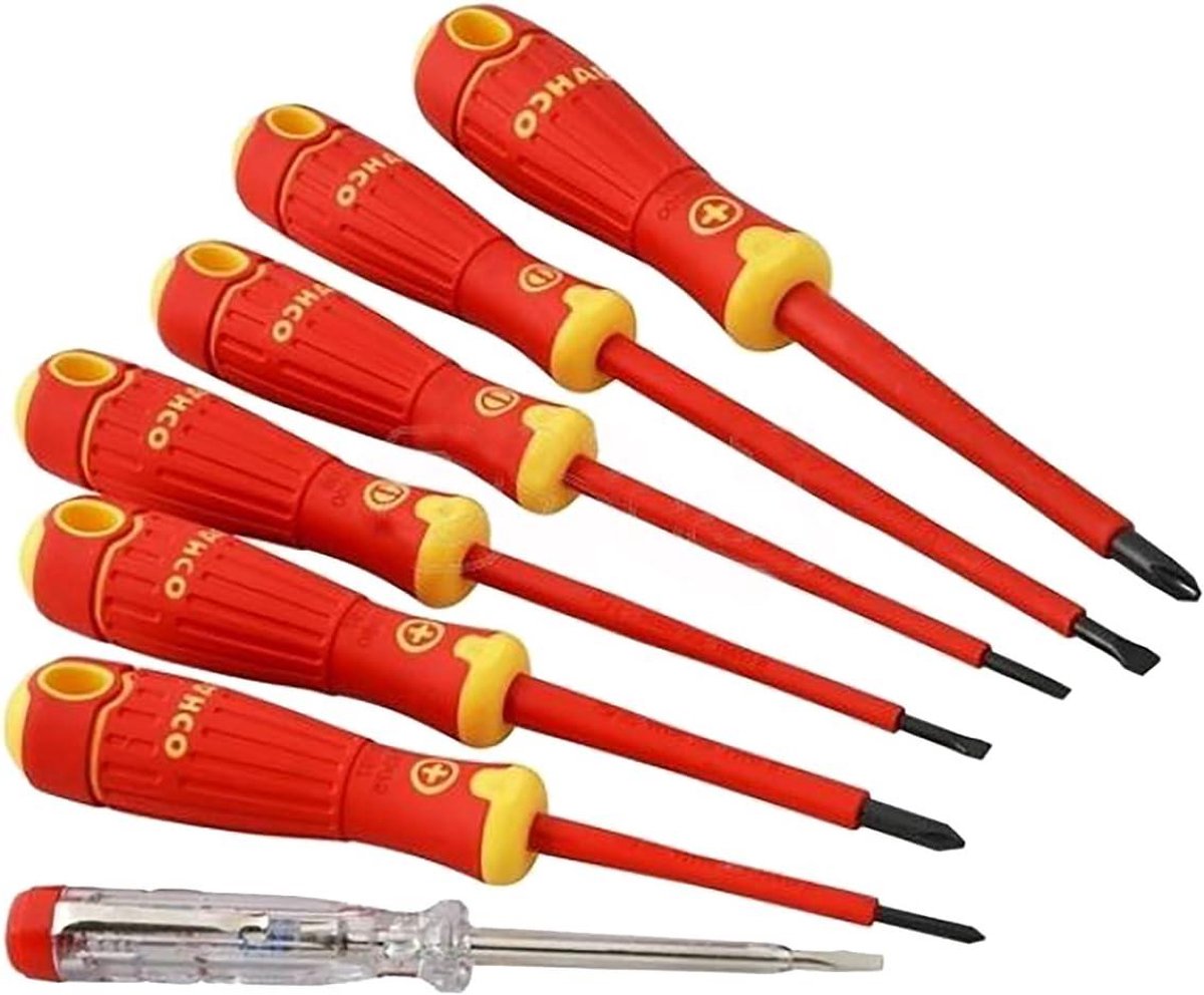 Schroevendraaierset - Handgereedschap Set - Klus Werk - Verticale Antislip Groeven - 7 Delen - Meerkleurig