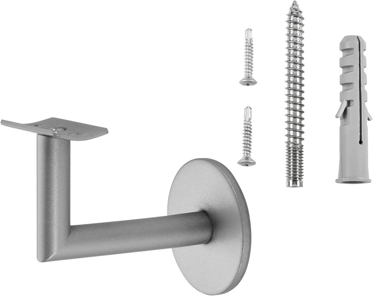 Leuninghouders Set - Trapleuning Bevestiging - Wandmontage Leuning - Verborgen Installatie - 5 stuks - Zilver