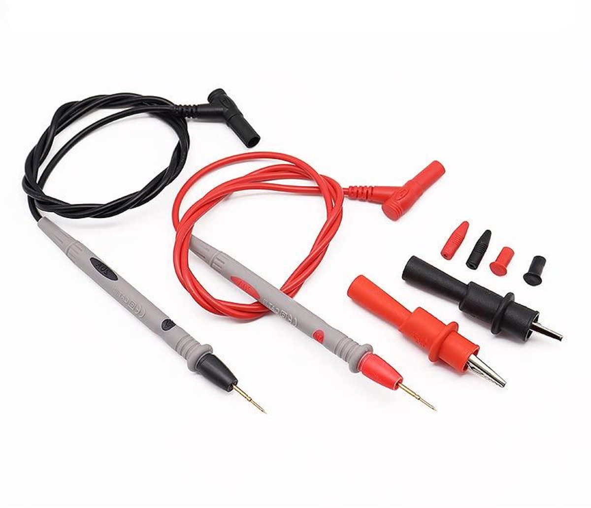 Meetkabel Set - Testkabels Multimeter - Elektronica Testen - Scherpe Meetpunten - 110 cm - Zwart