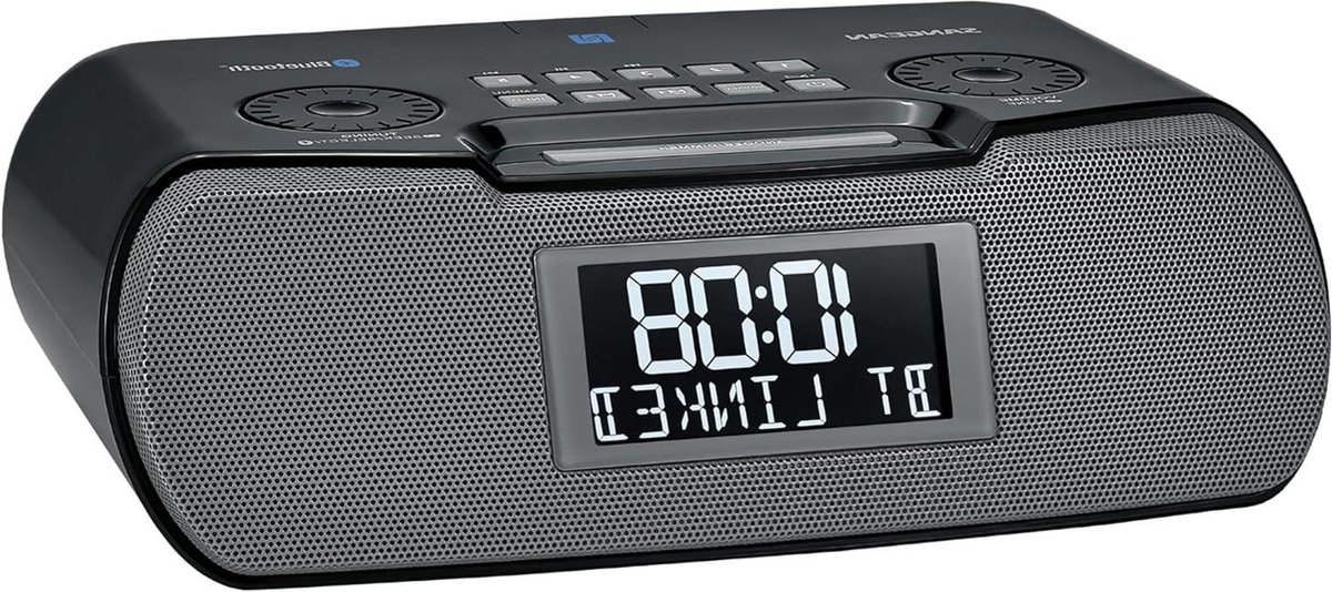 Digitale Klokradio - AM FM Radio - Ontspannen Luisteren - Bluetooth NFC Pairing - USB Opladen - Zwart