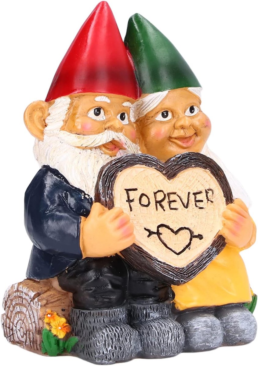 Tuinkabouter, tuinkabouter, paar figuren, kunstharsmaterialen, paar decoratie voor Kerstmis, huisdecoratie