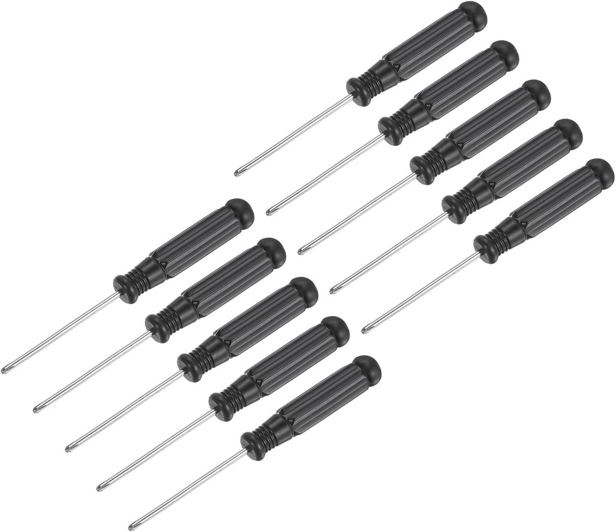 sourcing map 10 stuks mini kruiskop schroevendraaier, 2,0 mm kruiskop met zwarte handgreep voor kleine huishoudelijke apparaten