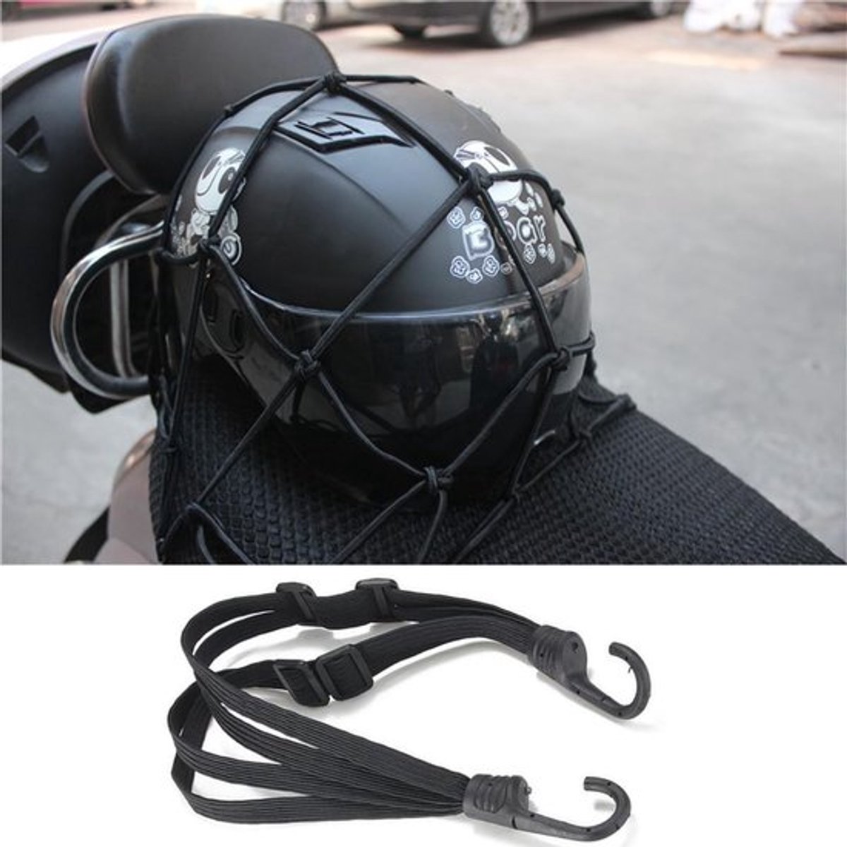 Store_9 - Motorfiets bagagenet - Helmnet met haken - Sterk elastisch