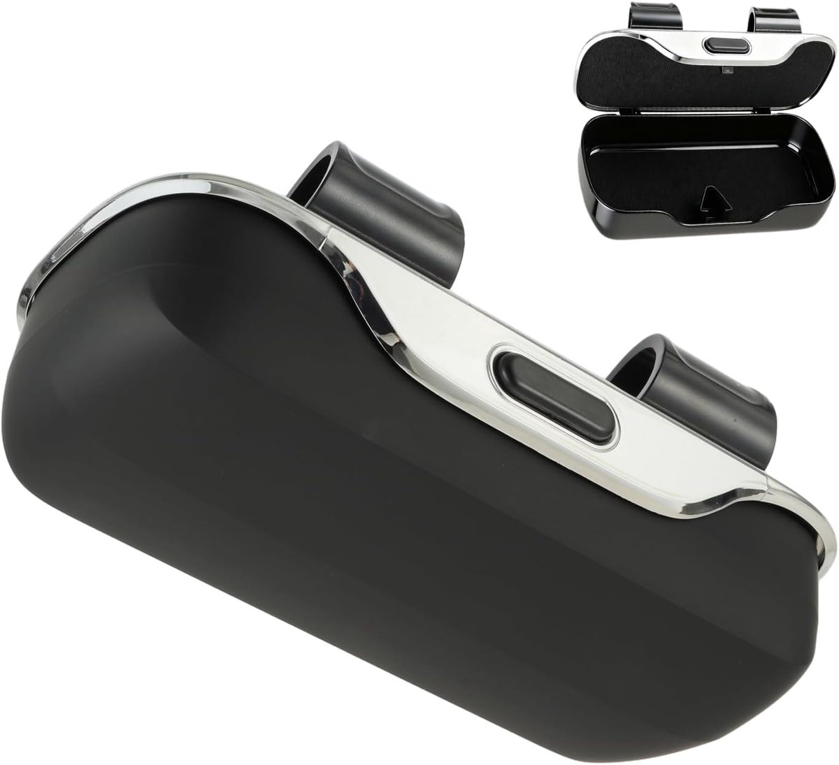 Brillenhouder voor autovizier, auto zonnebrilhouder, brillenopslag beschermdoos, brilhouder voor auto, zonnebrilhouder auto brilhouder auto (zwart)